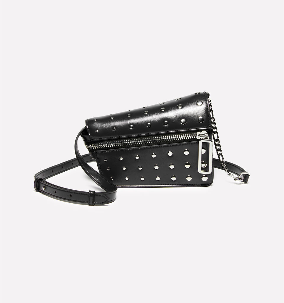 Bolsa assimétrica preta com tachas - null - Preto | Sisley image number 1